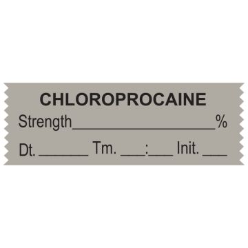 Anesthesia Tape,  CHLOROPROCAINE %, Date Time Initial, 1-1/2"x 1/2"