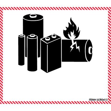Lithium Battery Mark Blank, Shipping Label,   4-5/8" x 5"