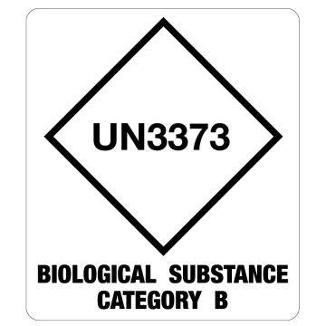 UN3373 Cat B Bio Substance Shipping Label, 3-1/2" x 4"