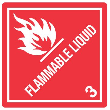 FLAMMABLE LIQUID, Shipping Label,  4" x 4"