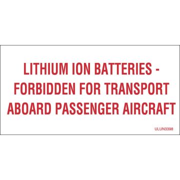 Lithium Ion Batteries, Shipping Label, 4" x 2"