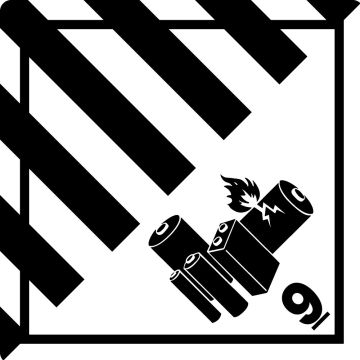 CLASS 9 LITHIUM BATTERY, Shipping Label, 4" x 4"