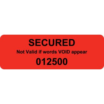 No Residue VOID Label Consecutive Numbered