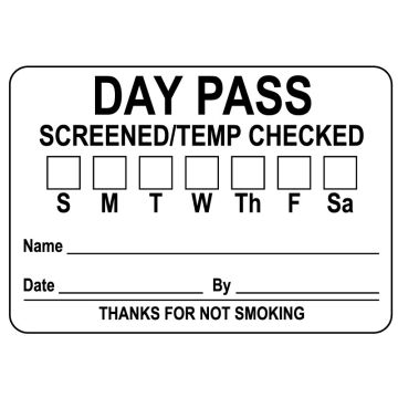 Day Pass Badge, SCREENED