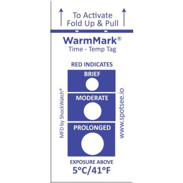 WarmMark Single-Use Temperature Indicator 5C/41F