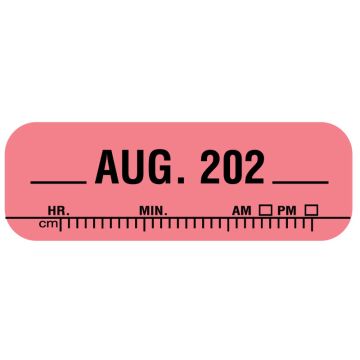 X-Ray Date Label Aug 202__, 1-1/2" x 1/2"
