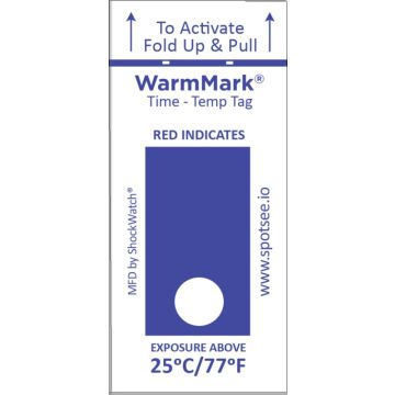 WarmMark Single-Use Temperature Indicator 25C/77F 8 hr