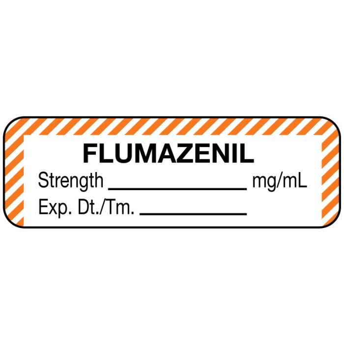 Anesthesia Label, Flumazenil mg/mL Date Time Initial, 1-1/2" x 1/2" main product photo