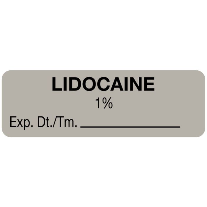 Anesthesia Label, Lidocaine 1%, 1-1/2" x 1/2" main product photo