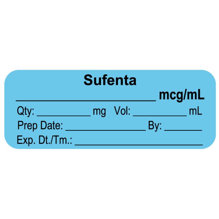 Anesthesia Label, Sufenta mcg/mL, 2" x 3/4" main product photo
