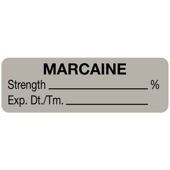 Anesthesia Label, Marcaine %, 1-1/2" x 1/2" main product photo