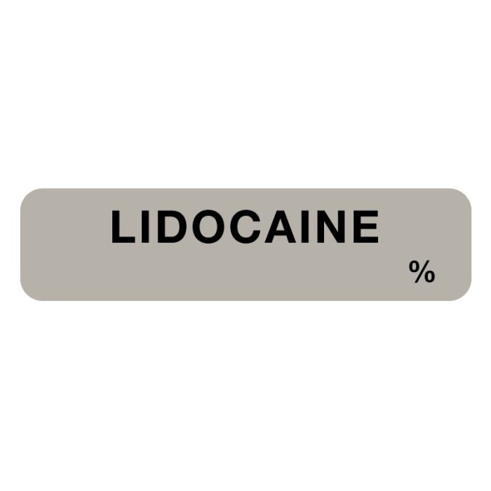 Anesthesia Label, Lidocaine %, 1-1/4" x 5/16" main product photo