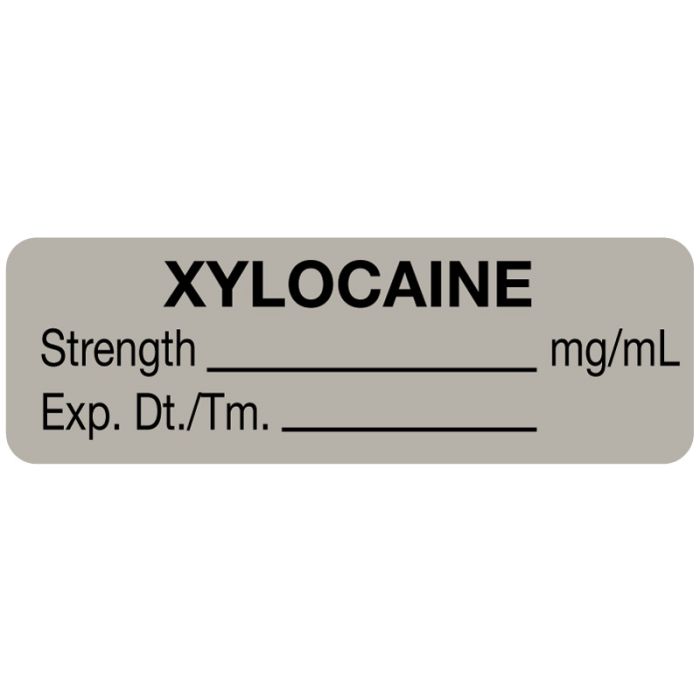 Anesthesia Label, Xylocaine mg/mL, 1-1/2" x 1/2" main product photo