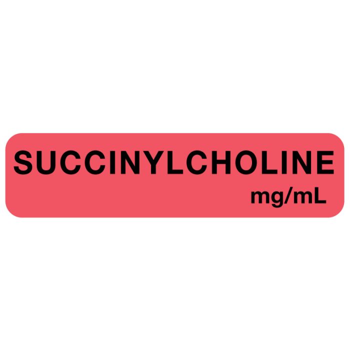 Anesthesia Label, Succinylcholine mg/mL, 11/4" x 5/16" United Ad Label