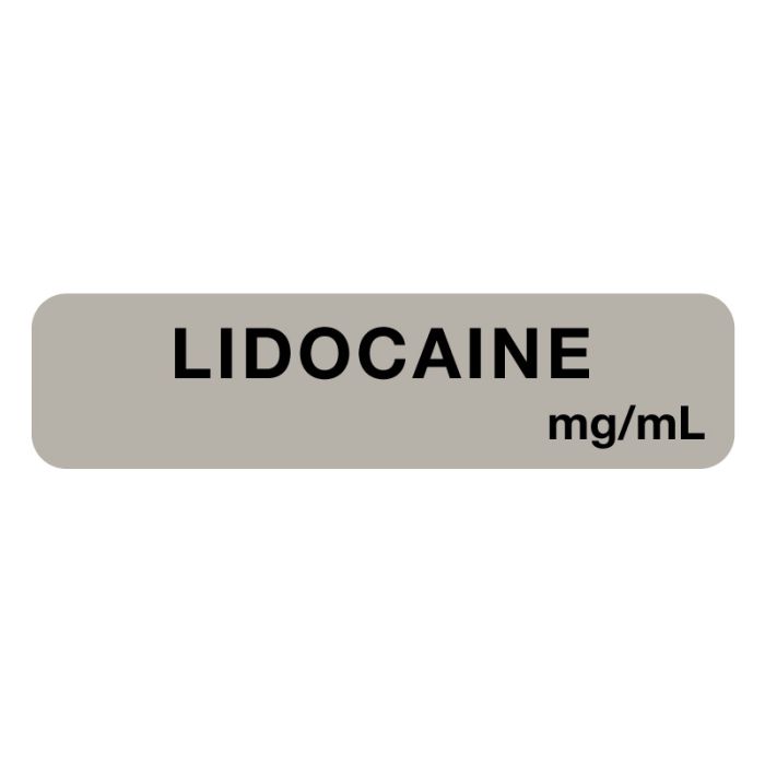 Anesthesia Label, Lidocaine mg/mL, 1-1/4" x 5/16" main product photo