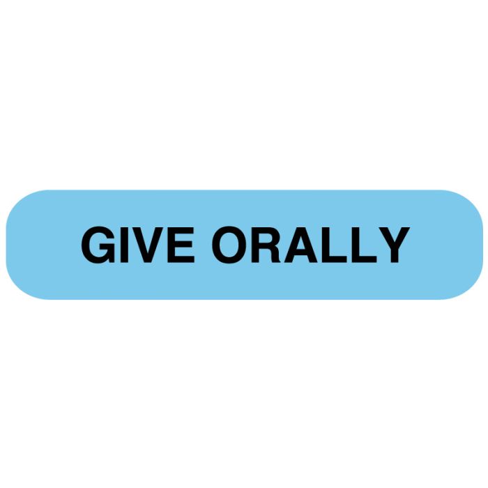 Give Orally Label, Medication Label, 1-5/8" x 3/8" main product photo