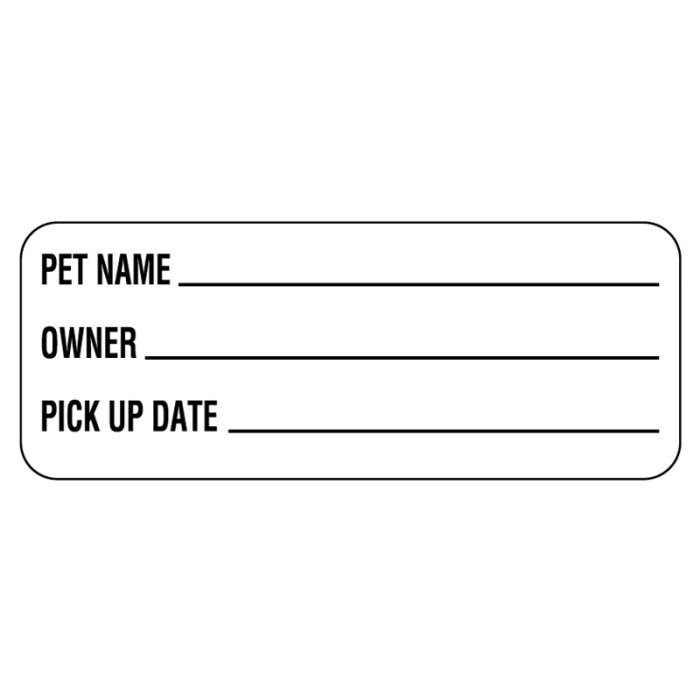 Vet Pet Owner, Boarding and Grooming Care Label, 2-1/4" x 7/8" main product photo