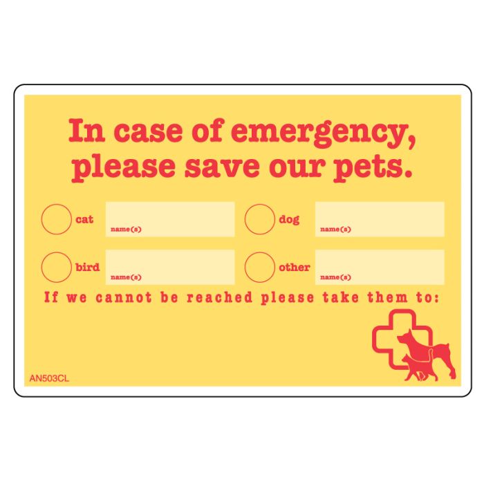 Save Our Pets Label, 5-1/2" x 3-3/4" main product photo