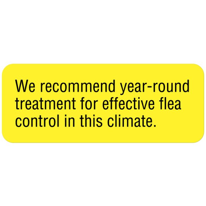 We Recommend Year-Round Treatment, Medication Instruction Label, 2-1/4" x 7/8" main product photo