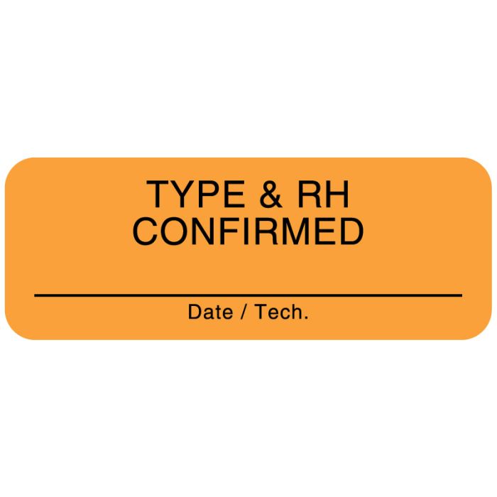 Type And Rh, Antigen Testing Label, 2" x 3/4" main product photo