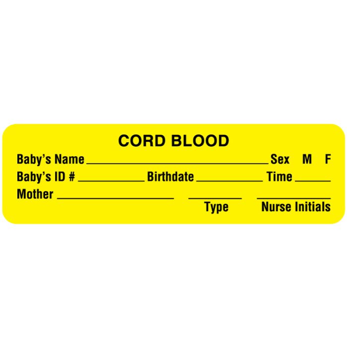 Baby Name ID, Cord Blood Label, 3" x 7/8" main product photo