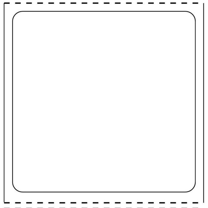 Direct Thermal Film Printer Label W/Din Cutout, 1" Core, 4" x 4" main product photo