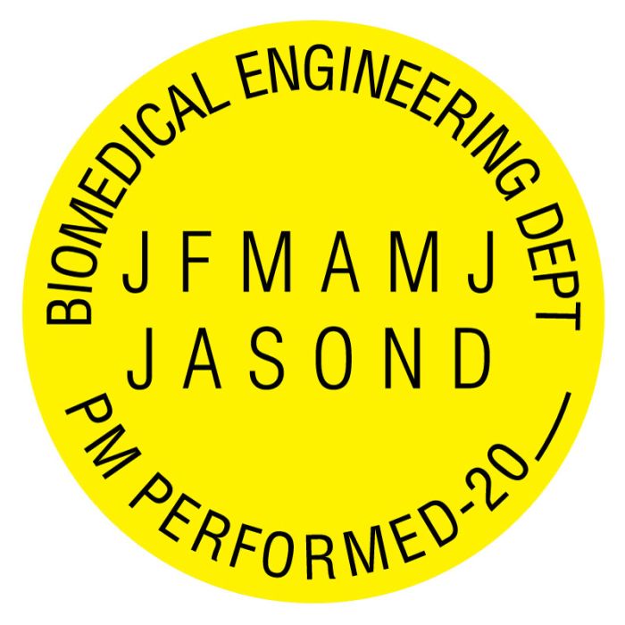 Monthly, Biomedical Preventive Maintenance Label, 3/4" x 3/4" main product photo