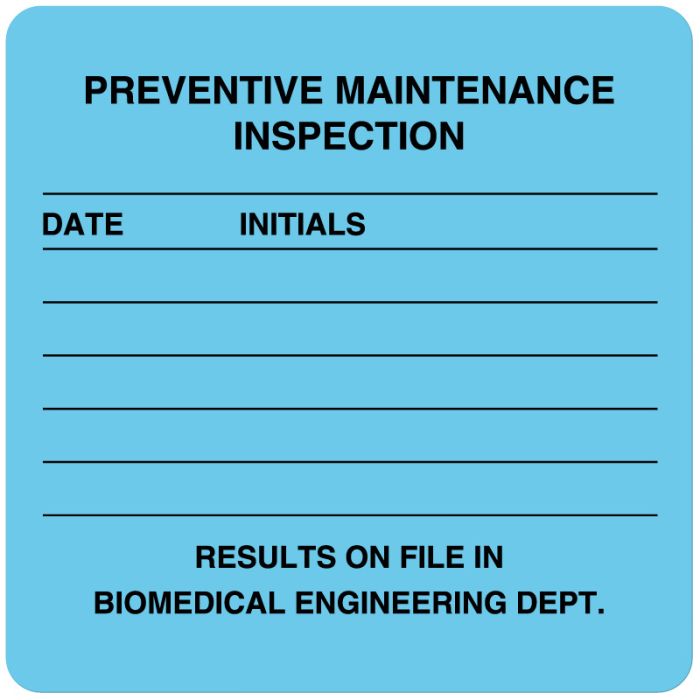 Equipment Repair and Maintenance Label, 2-1/2" x 2-1/2" main product photo