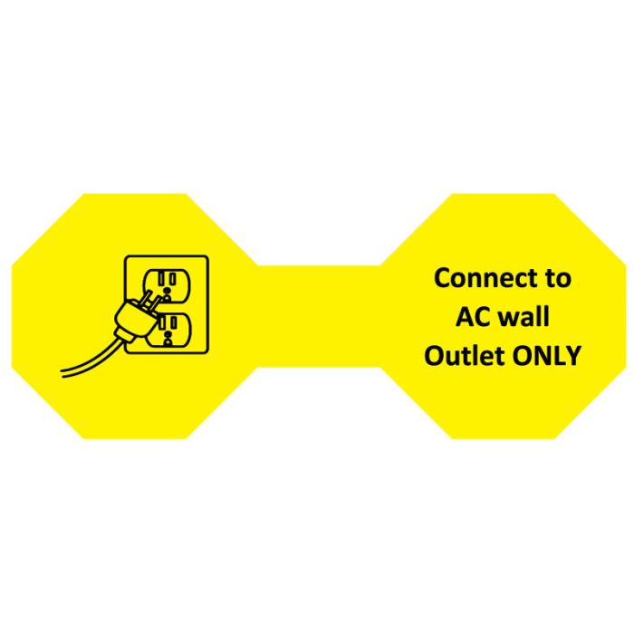 Connect To Ac Outlet Cord Label, 5" x 2" main product photo