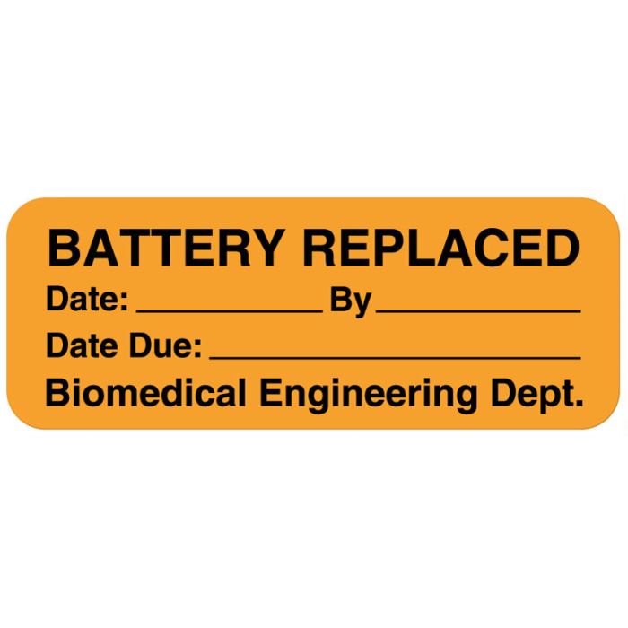 Replaced, Battery & Lamp Maintenance Label, 2" x 3/4" main product photo