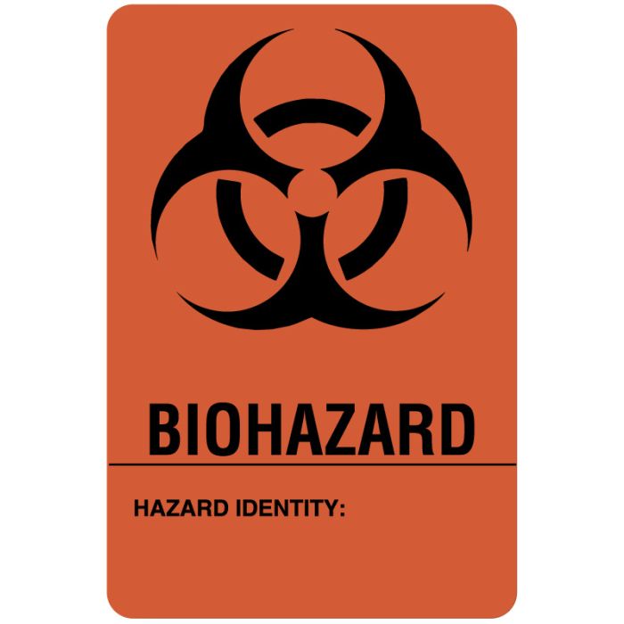 Biohazard Warning Label, 3" x 2" main product photo