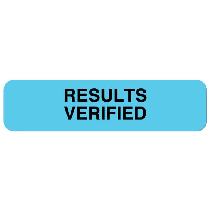 Results Verified, Lab Results Label, 1-1/4" x 5/16" main product photo