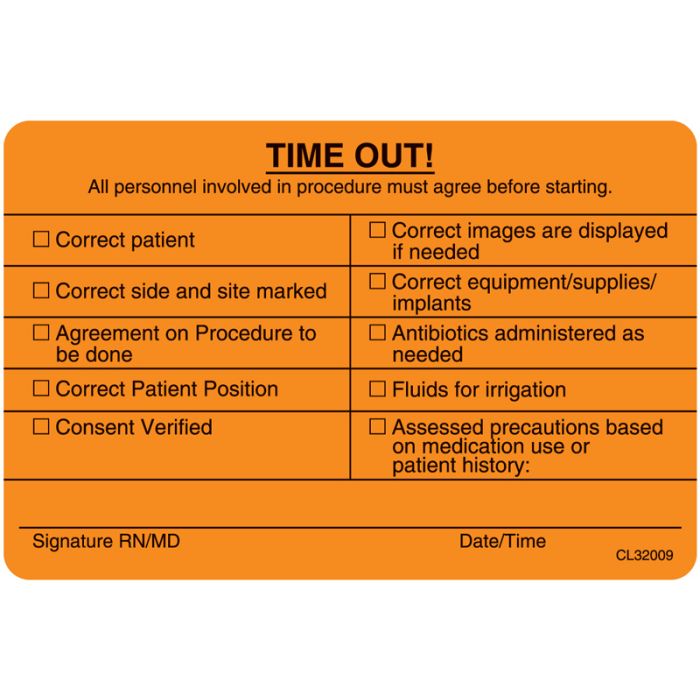 Time Out Label, 4" x 2-5/8" main product photo
