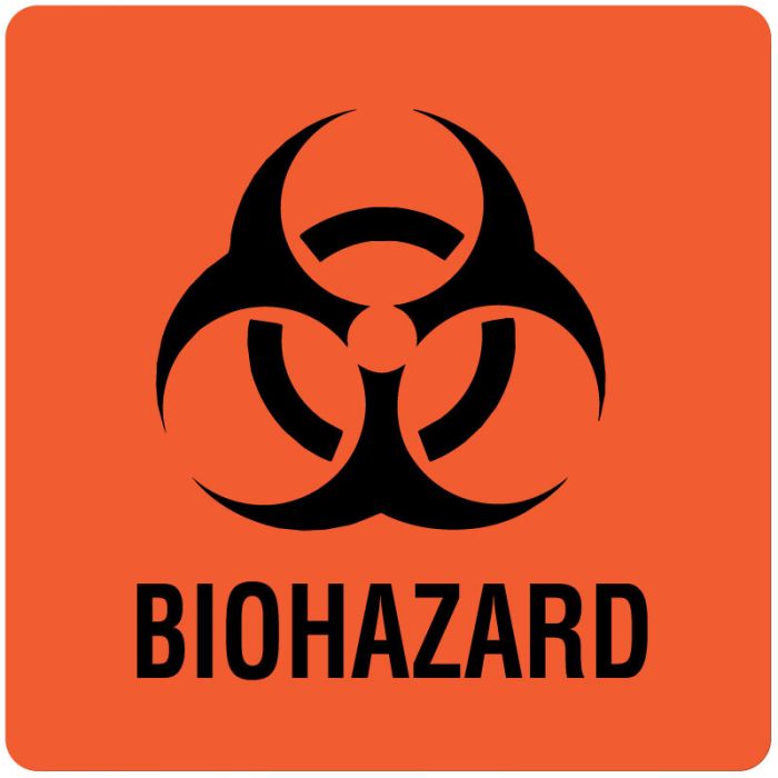 Biohazard Warning Label, 3" x 3" main product photo