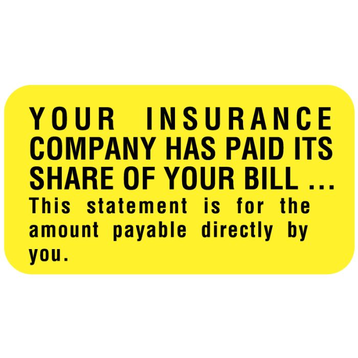 Amount Payable, Insurance Payment Reminder Label, 1-5/8" x 7/8" main product photo