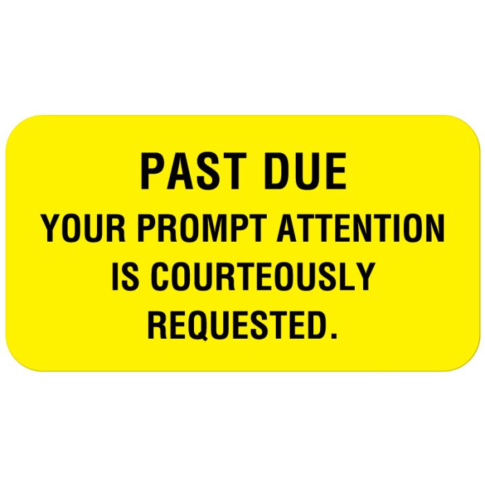 Overdue Account, Friendly Payment Reminder Label, 1-5/8 x 7/8