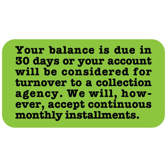 Friendly Reminder Account Past Due Labels | 1 x 1.5