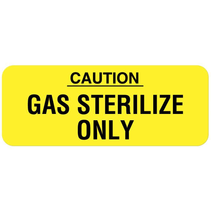 Caution Gas Sterilize Only, Sterilization Labels, 2-1/4" x 7/8" main product photo