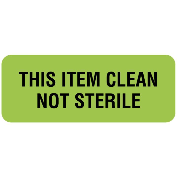 This Item Clean Not Sterile, Sterilization Labels, 2-1/4" x 7/8" main product photo