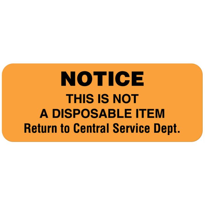 Disposable Item, Central Service Labels, 2-1/4" x 7/8" main product photo