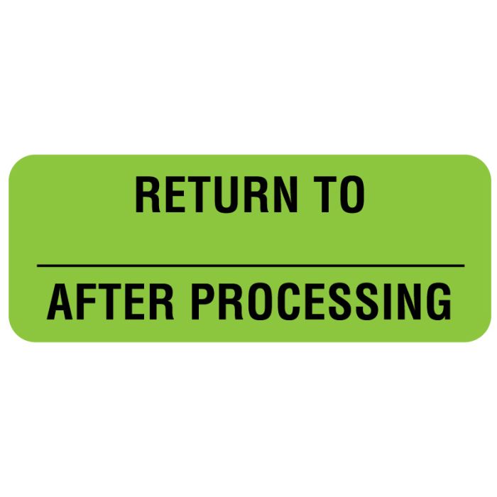 Return After Processing , Communication Labels, 2-1/4" x 7/8" main product photo