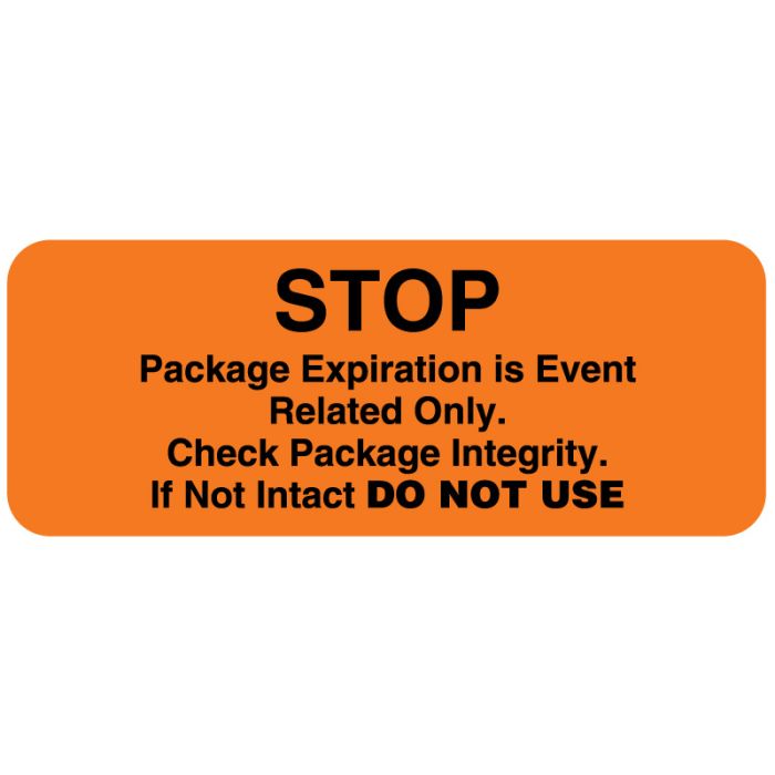 Stop Package Expiration, Sterrad System Compatible Label, 2-1/4" x 7/8" main product photo