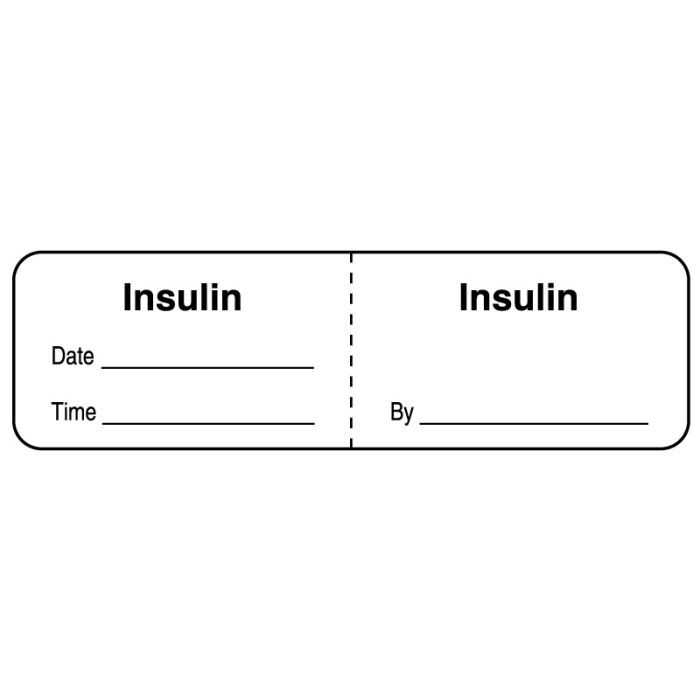 Insulin, IV Line Identification Label, 3" x 7/8" main product photo