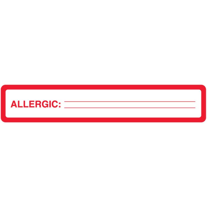 Allergic, Allergy Alert Label, 5-1/2" x 1" main product photo
