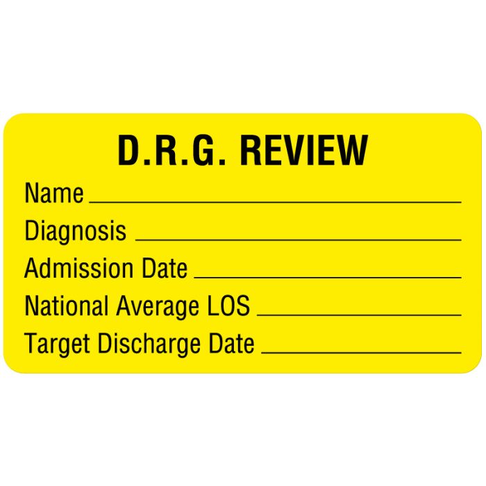 DRG Assignment & Reminder Label, 3" x 1-5/8" main product photo