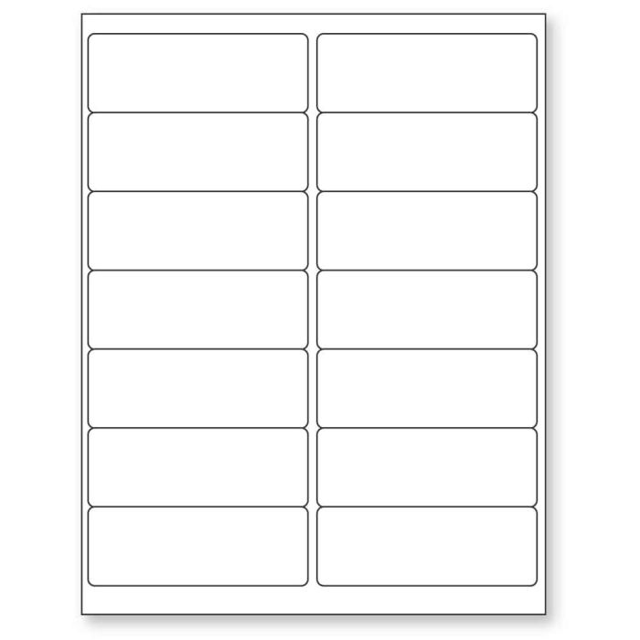 Blank 4 Square Paper Label, White