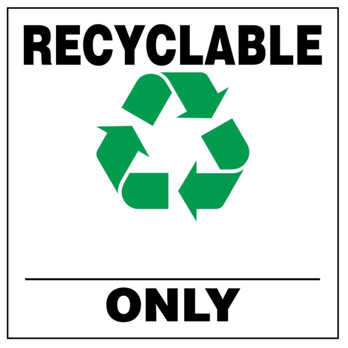 RECYCLABLE ONLY, 6" x 6" main product photo