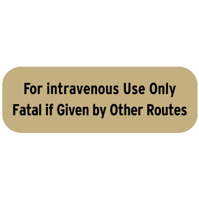 For Intravenous Use Only , Medication Instruction Label, 1-1/2" x 1/2" main product photo