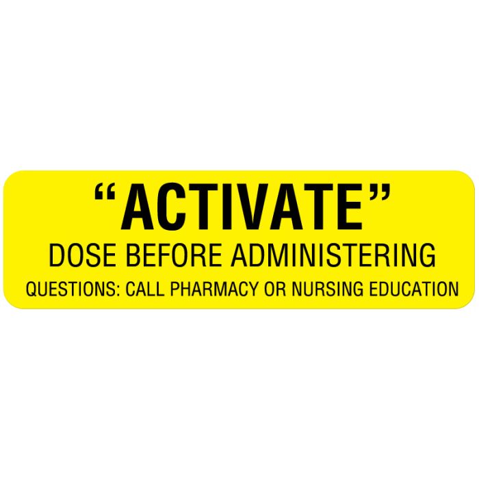 Activate Dose, Dosage Related Labels, 3" x 7/8" main product photo