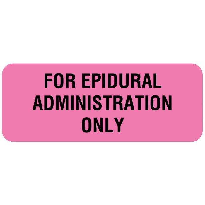 For Epidural Administration, Medication Instruction Label, 2-1/4" x 7/8" main product photo